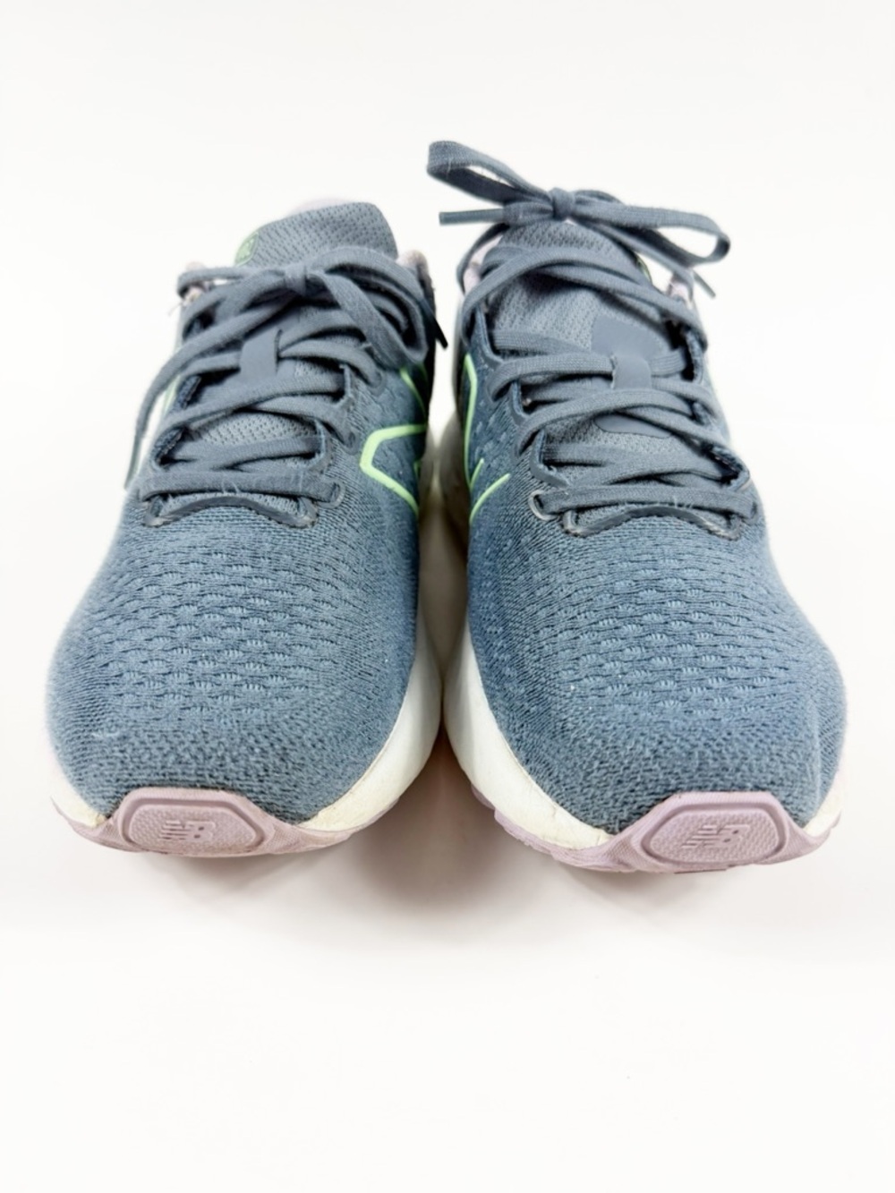 New Balance Fresh Foam X EVOZ Women's Gray Knit Running Shoes with Lime Accents - Picture 2 of 9